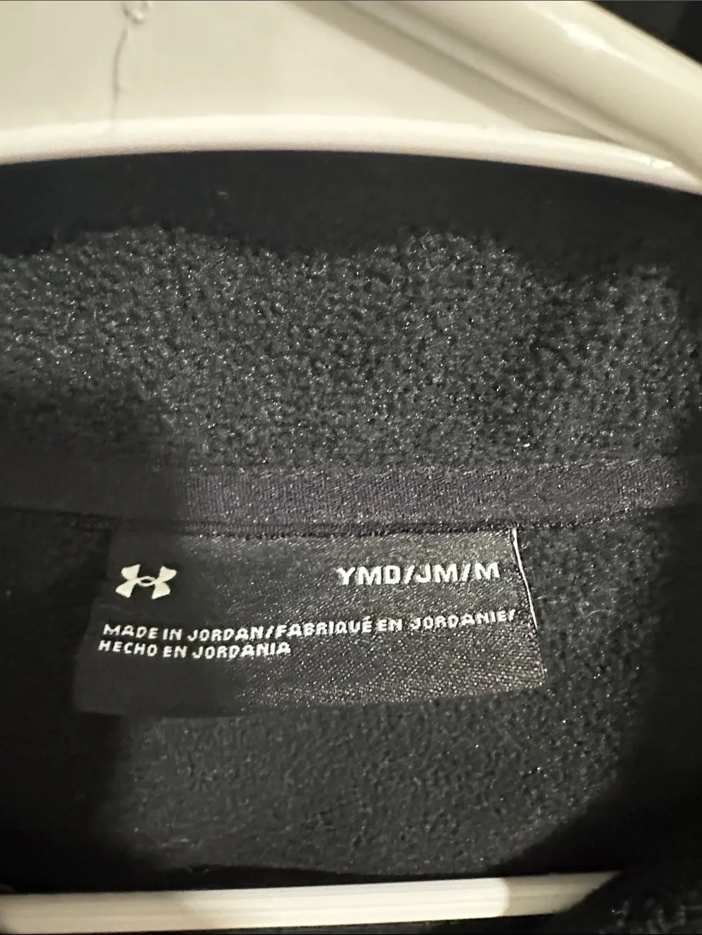 Under Armour Black Half-Zip Fleece Pullover with White Logo Youth M
